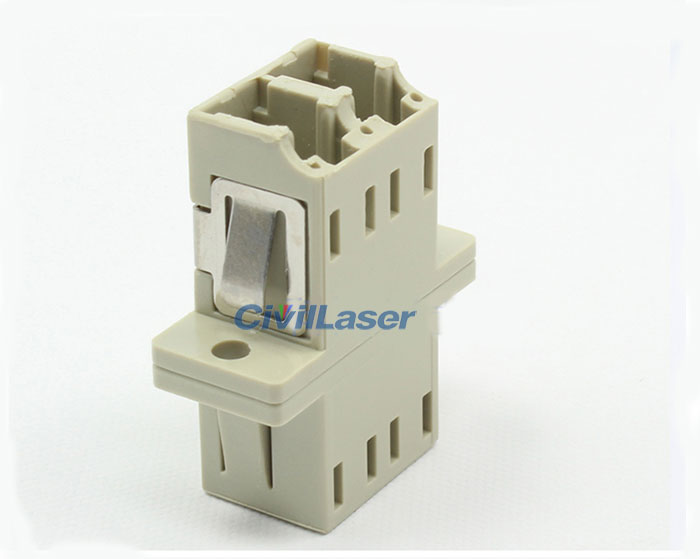 Multimode Double Core Plastic Beige LC Fiber Optic Adapter